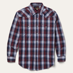 Good Luck Plaid Western Shirt Wine | Men Stetson Classic Cut