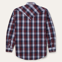 Good Luck Plaid Western Shirt Wine | Men Stetson Western Shirts