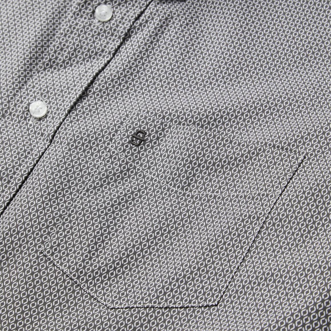 Grey Geo Print Button Front Shirt Grey | Men Stetson Western Shirts