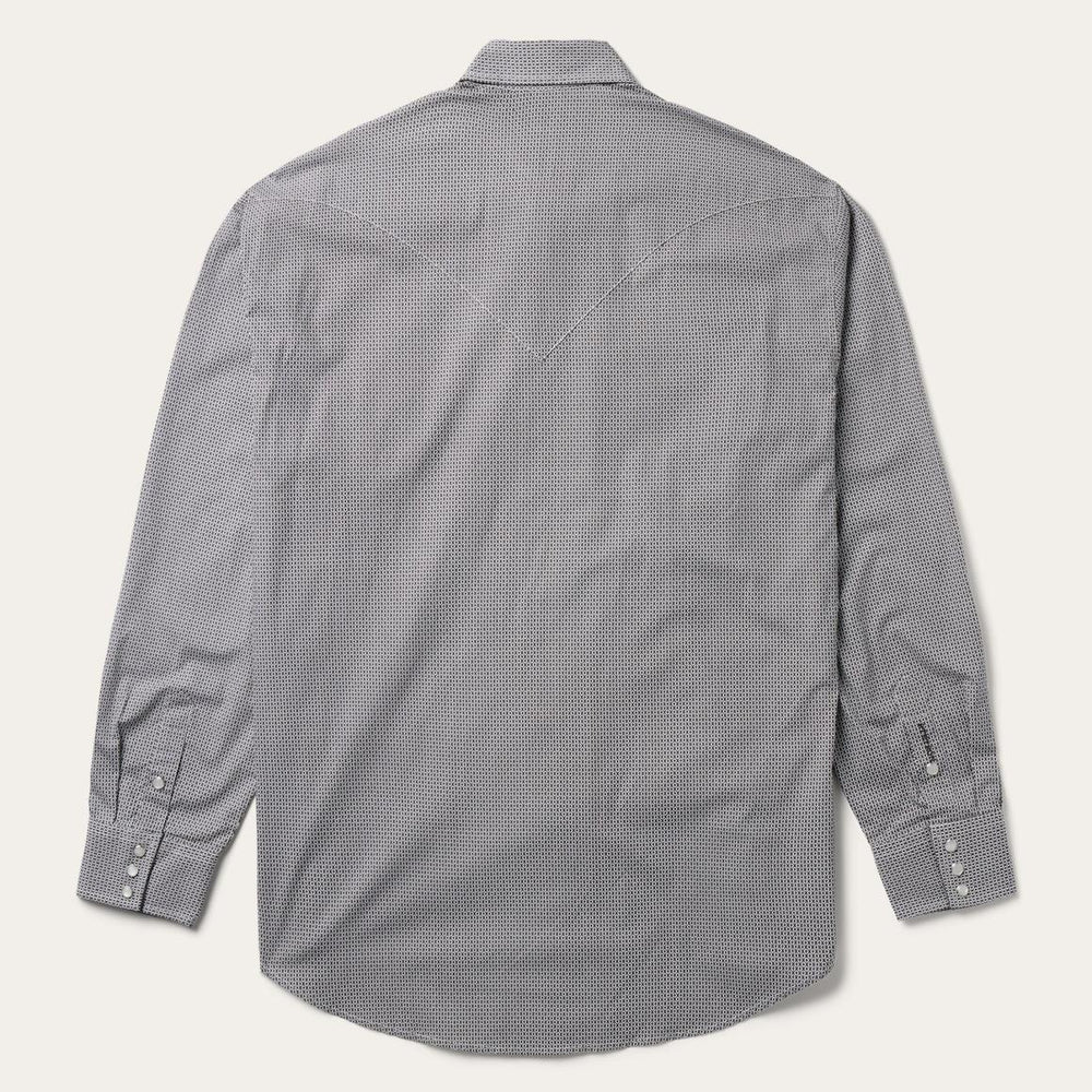 Grey Geo Print Western Shirt Grey | Men Stetson Modern Cut