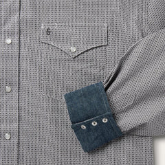 Grey Geo Print Western Shirt Grey | Men Stetson Modern Cut