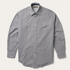 Grey Geo Print Western Shirt Grey | Men Stetson Western Shirts