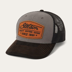 Grey Heritage Script Trucker Cap Grey | Men/Women Stetson Caps &amp; Truckers