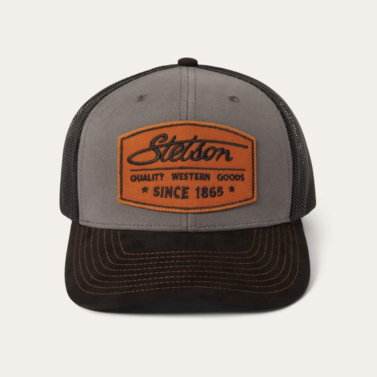 Grey Heritage Script Trucker Cap Grey | Men/Women Stetson Caps &amp; Truckers