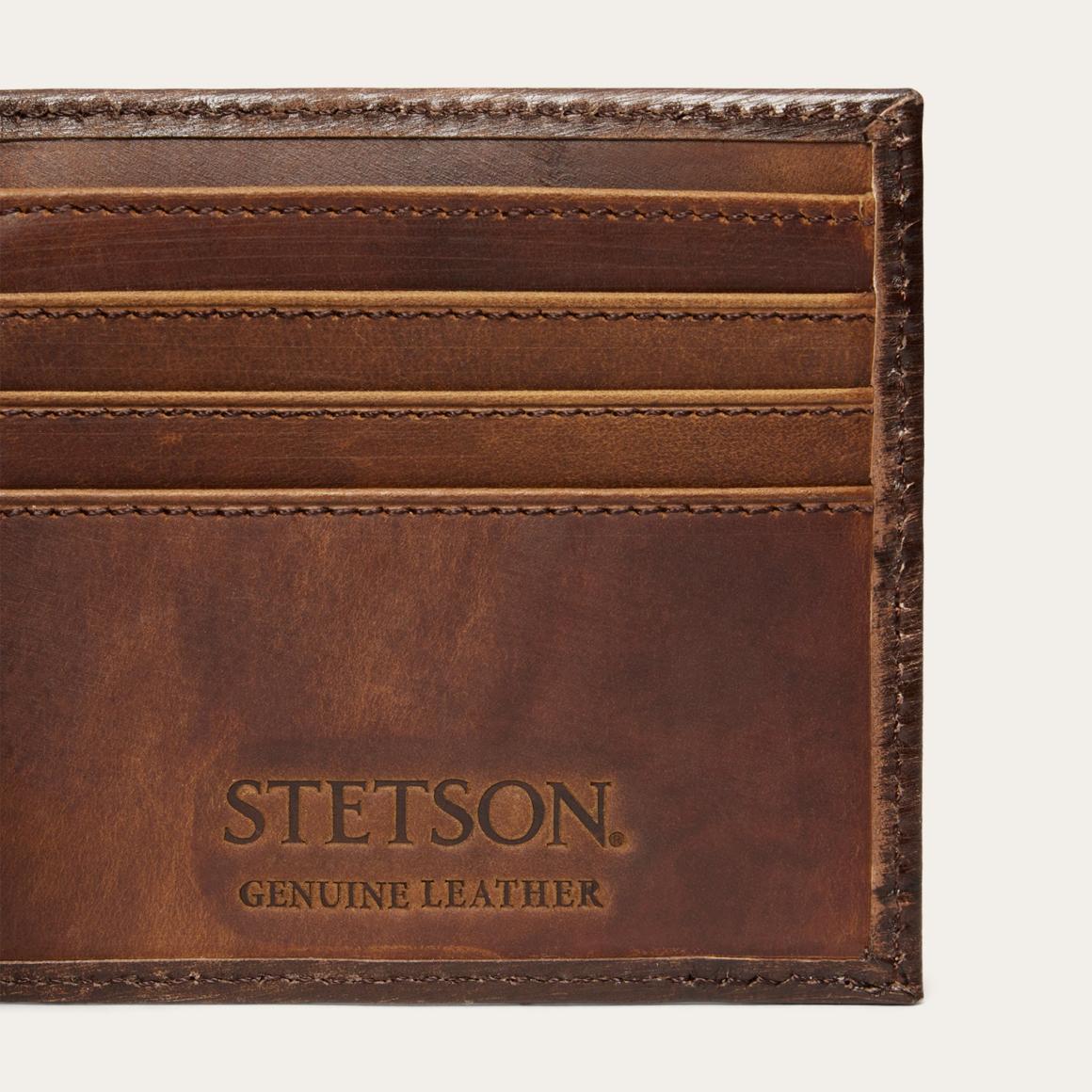 Hair-On-Hide Concho Bi-Fold Wallet Vintage Brown | Men Stetson Wallets