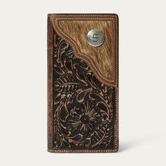 Hair-On-Hide Concho Checkbook Vintage Brown | Men Stetson Wallets