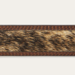 Hair-on-Hide Tooled Tab Belt Vintage/brown | Men Stetson Belts