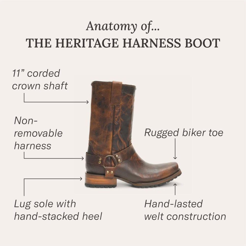 Heritage Harness Boots Waxed Brown | Men Stetson Western