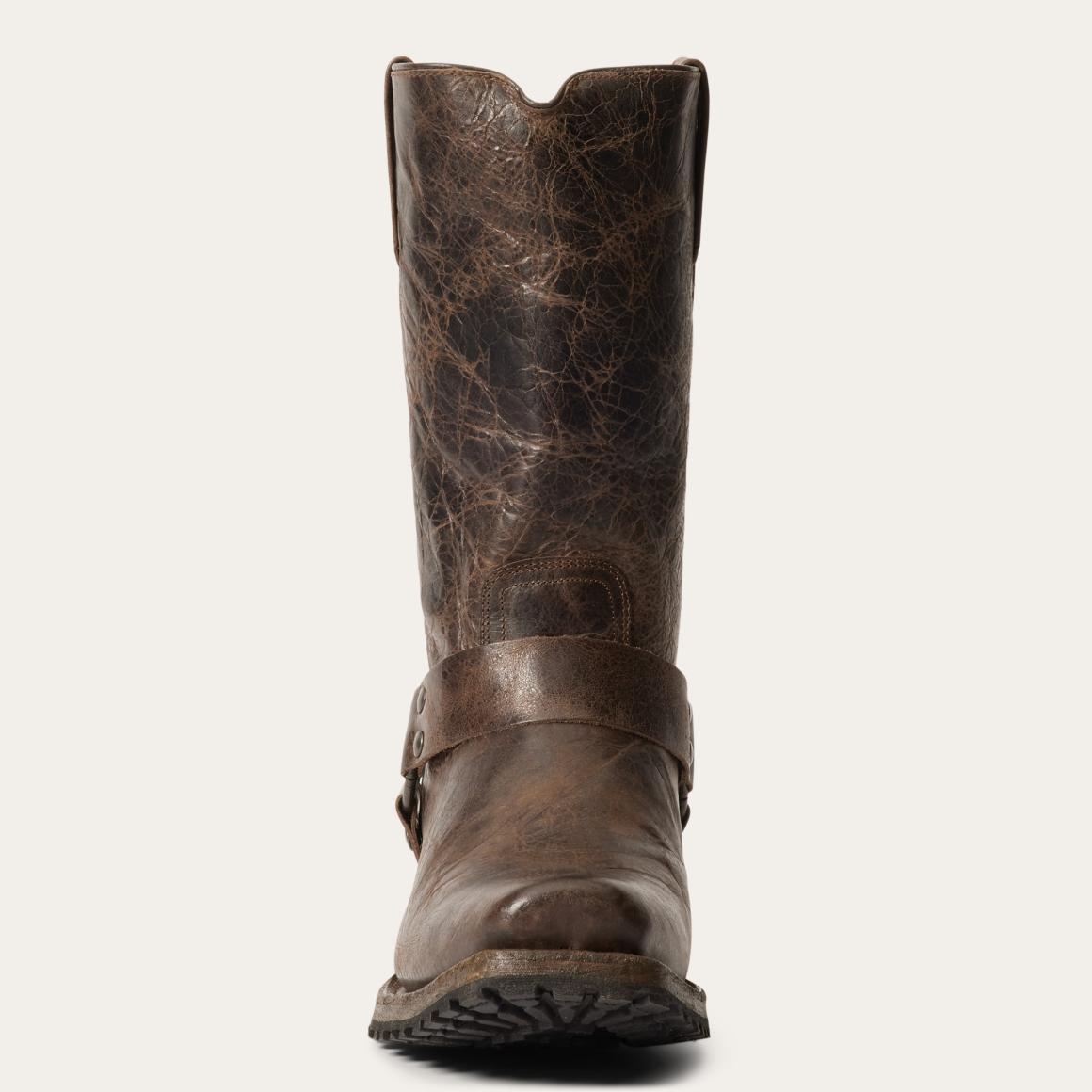 Heritage Harness Boots Waxed Dark Brown | Men Stetson Western