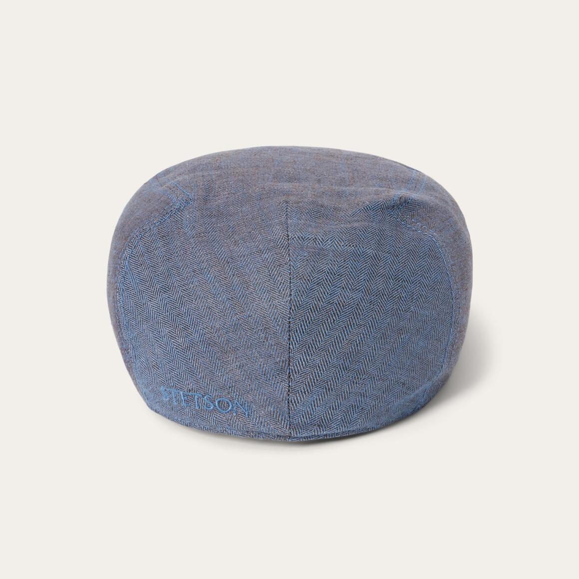Herringbone Linen Ivy Cap Blue Herringbone | Men/Women Stetson Caps &amp; Truckers