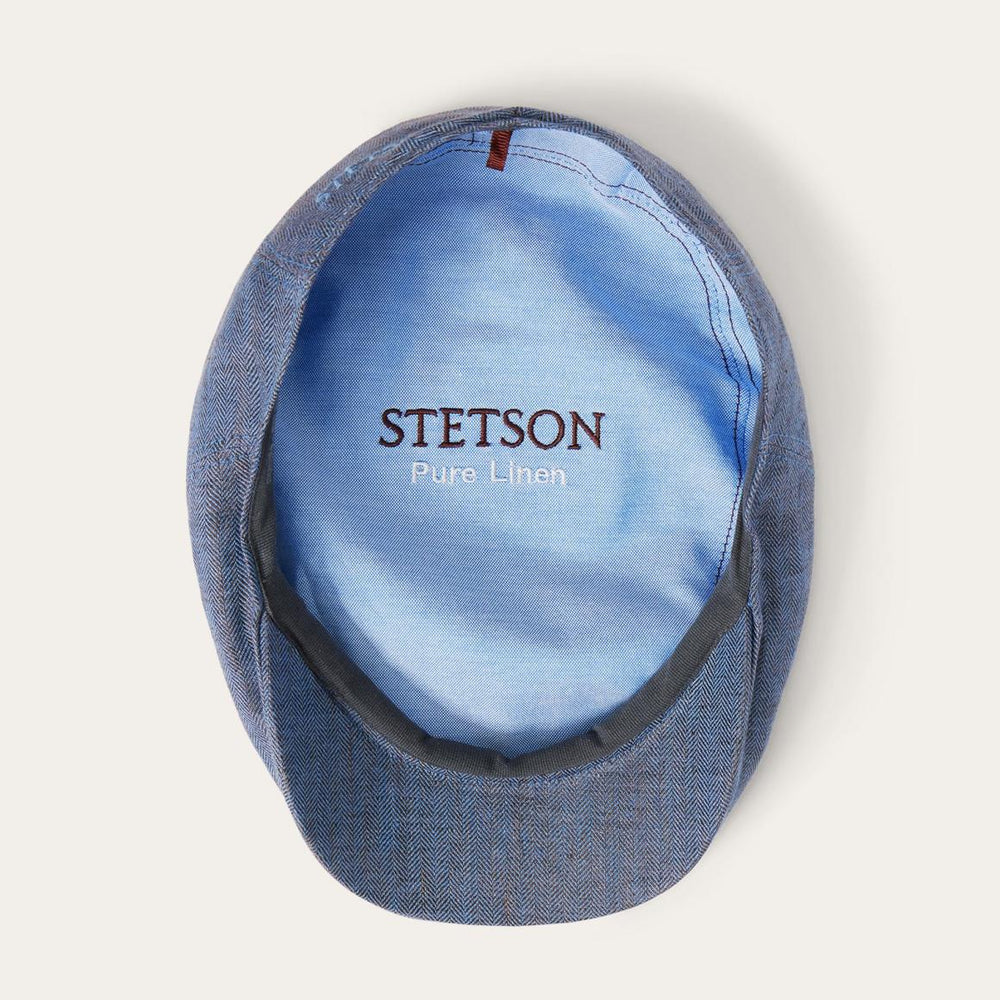 Herringbone Linen Ivy Cap Blue Herringbone | Men/Women Stetson Caps &amp; Truckers