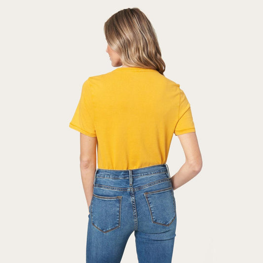 Hold Your Horses Graphic Tee Yellow | Women Stetson Tees