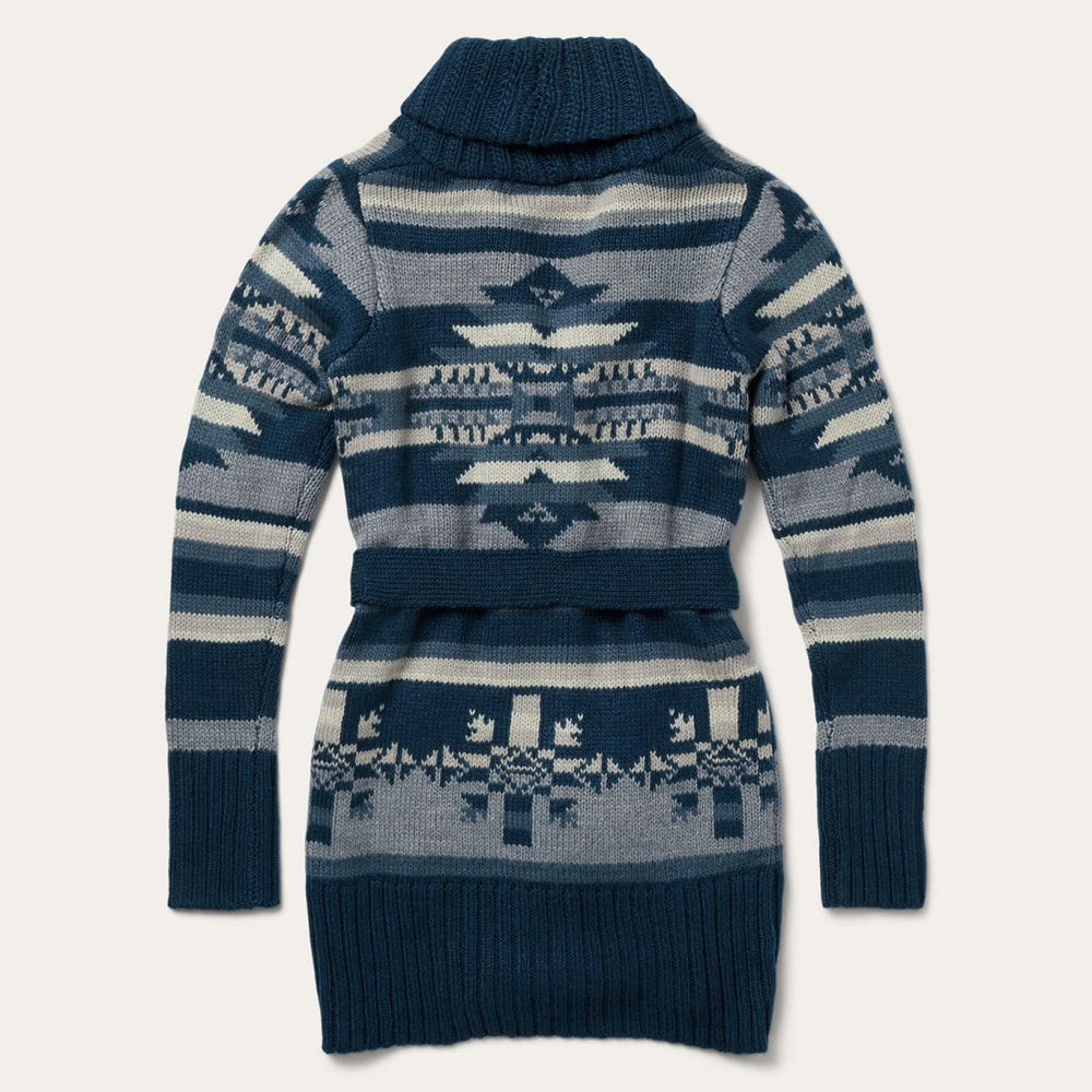 Indigo Aztec Belted Cardigan Blue | Women Stetson Sweaters