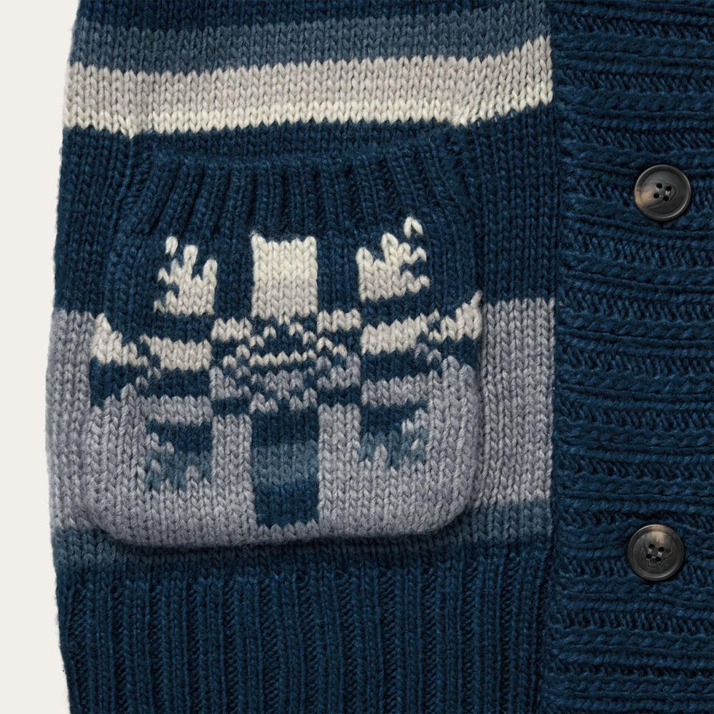 Indigo Aztec Belted Cardigan Blue | Women Stetson Sweaters
