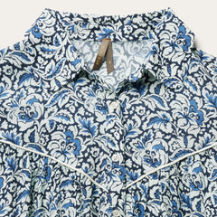 Indigo Tapestry Print Blouse Blue | Women Stetson Blouses