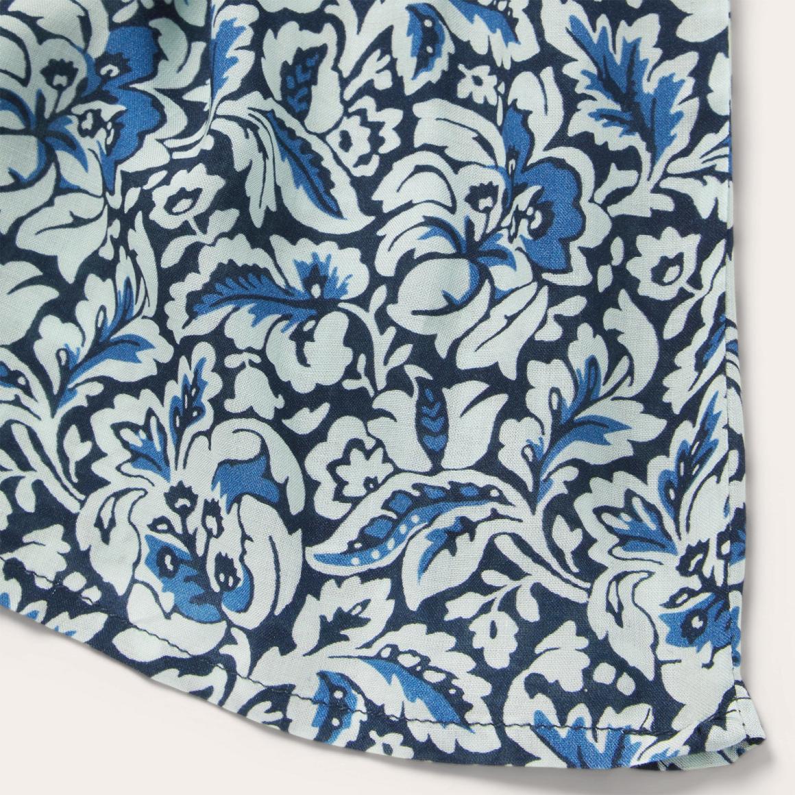 Indigo Tapestry Print Prairie Dress Blue | Women Stetson Midi