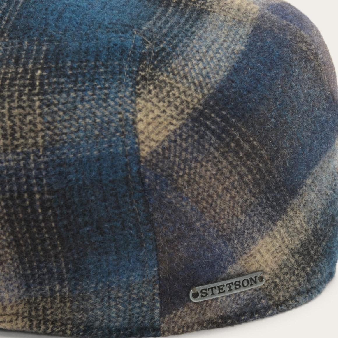 Ivy Virgin Wool Cap Blue Beige Check | Men/Women Stetson Caps &amp; Truckers