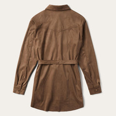 Khaki Suede Western Shirt Tan | Women Stetson Western Shirts