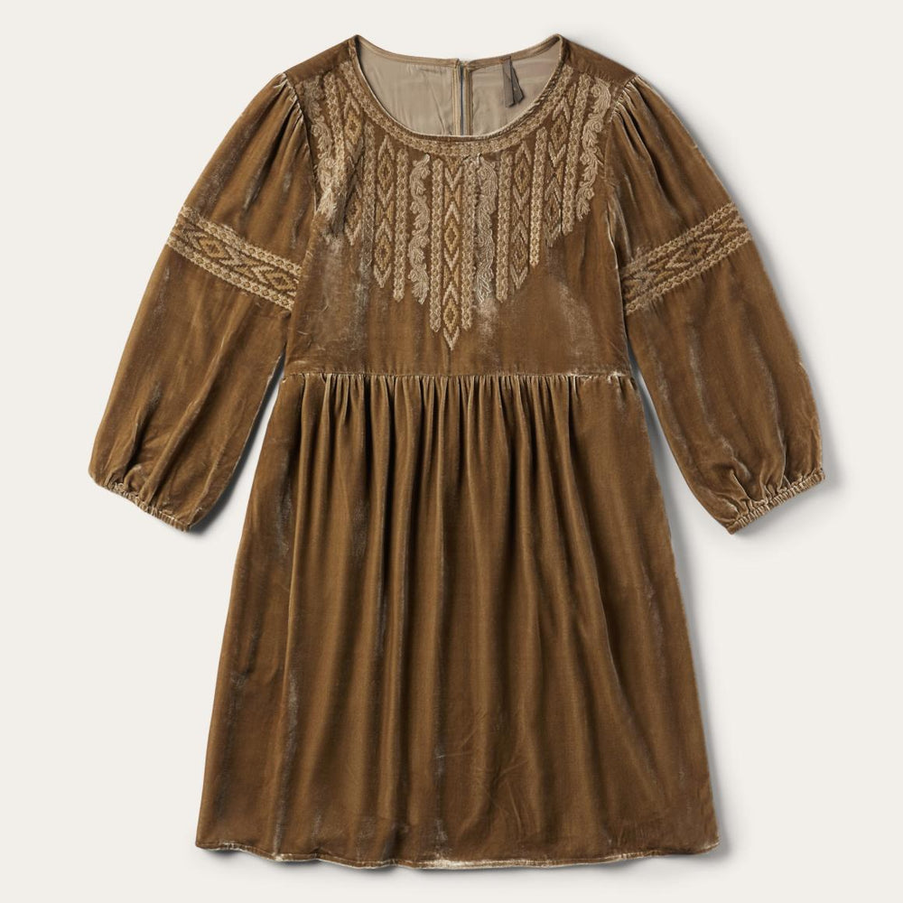 Khaki Velvet Babydoll Dress Copper | Women Stetson Mini