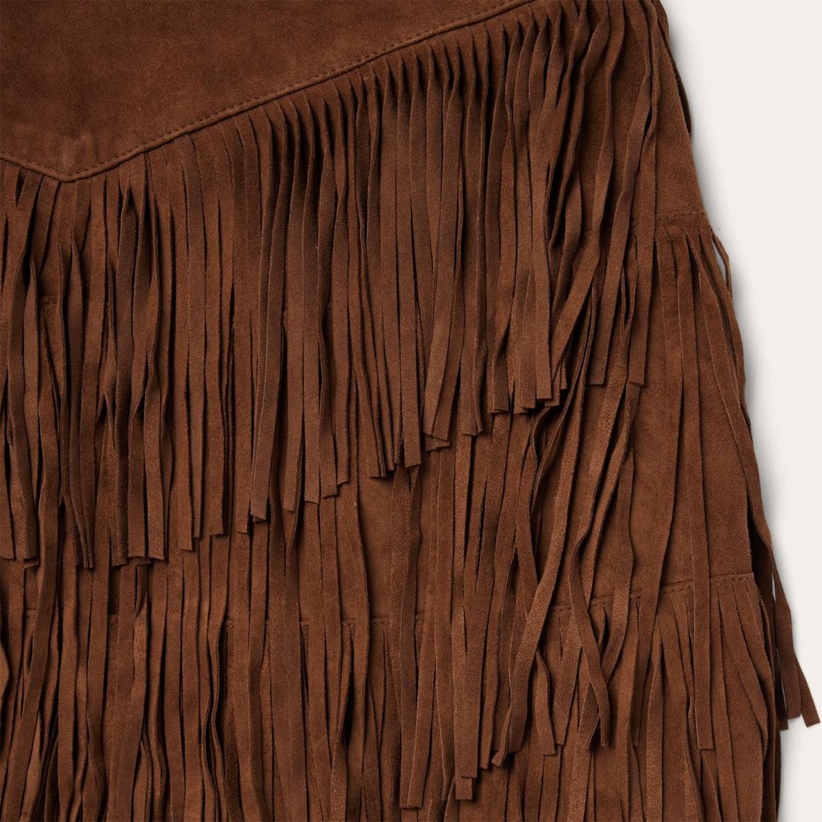 Lamb Suede Fringe Mini Skirt Brown | Women Stetson Skirts &amp; Shorts