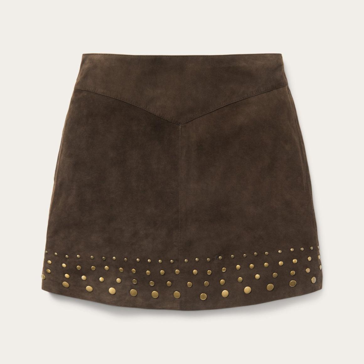 Lamb Suede Skirt With Nailheads Brown | Women Stetson Skirts &amp; Shorts