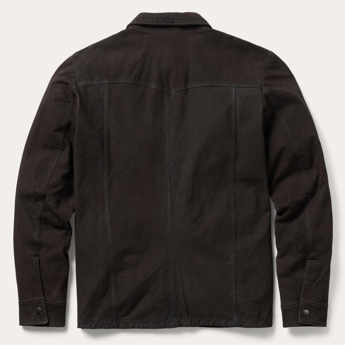 Leather Western Shirt Jacket Brown | Men Stetson Jackets