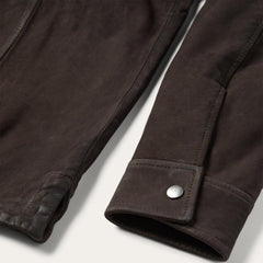 Leather Western Shirt Jacket Brown | Men Stetson Jackets