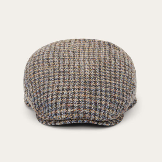 Linen/Cotton Houndstooth Driver Cap Multicolor Houndstooth | Men/Women Stetson Caps &amp; Truckers