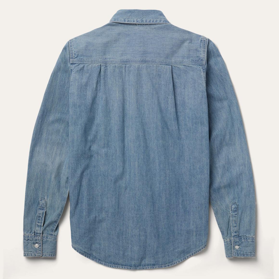 Long-Sleeved Denim Shirt Blue | Women Stetson Denim Shirts