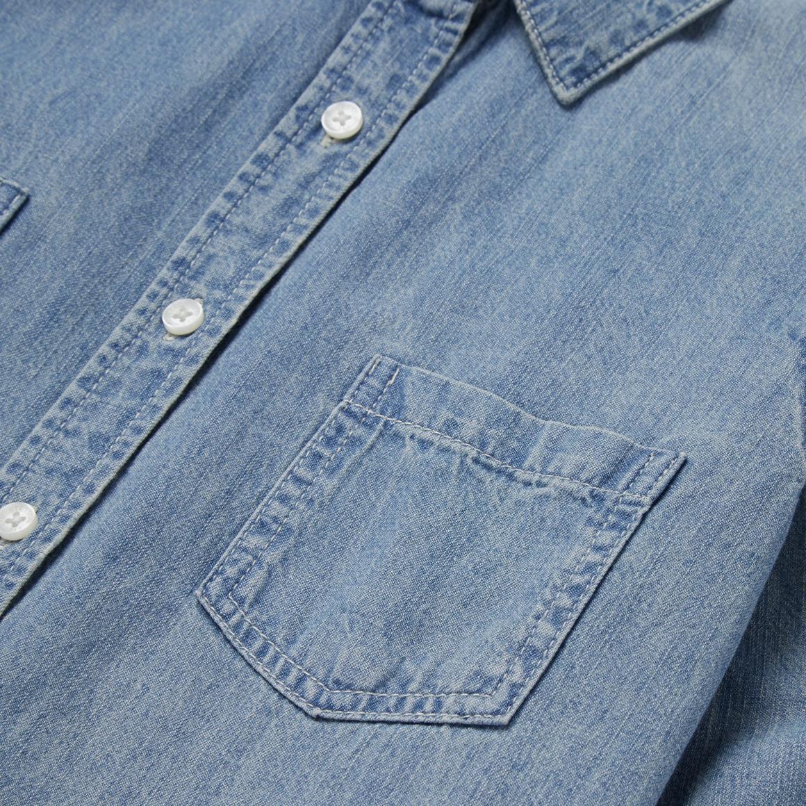 Long-Sleeved Denim Shirt Blue | Women Stetson Denim Shirts