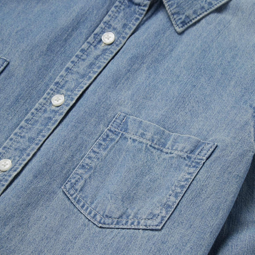 Long-Sleeved Denim Shirt Blue | Women Stetson Denim Shirts