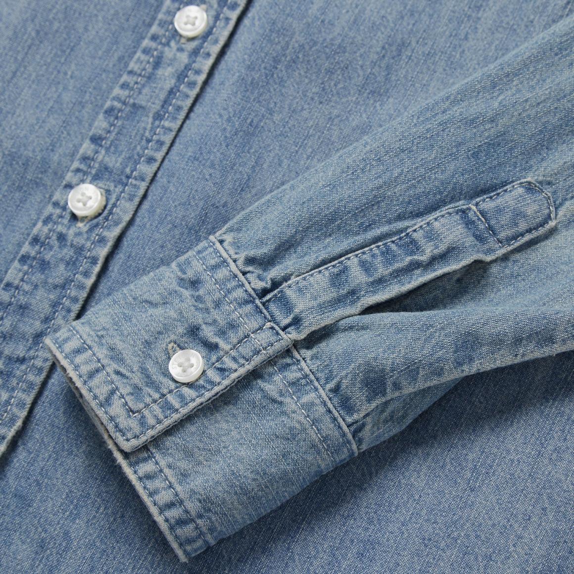 Long-Sleeved Denim Shirt Blue | Women Stetson Denim Shirts