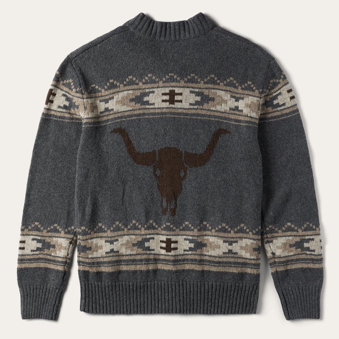 Longhorn Cardigan Grey | Men Stetson Jackets