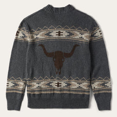 Longhorn Cardigan Grey | Men Stetson Sweaters &amp; Hoodies