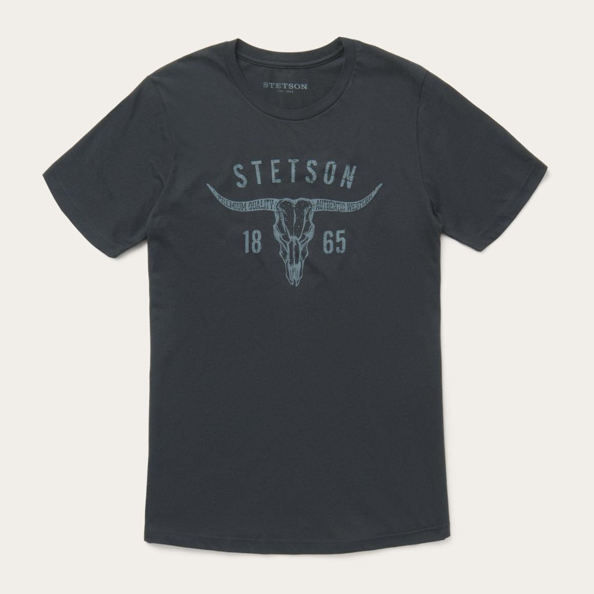 Longhorn Graphic Tee Black | Men Stetson Tees