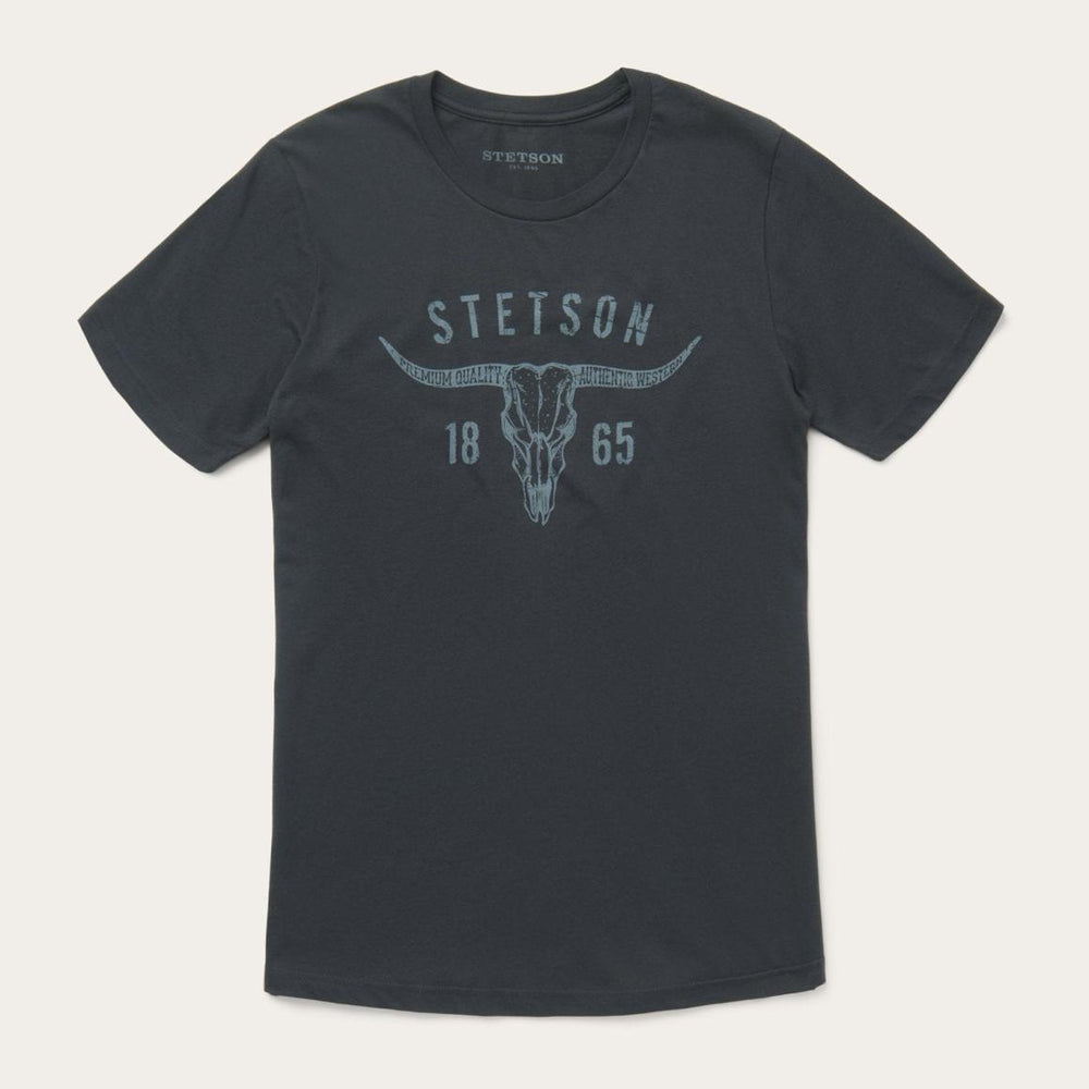 Longhorn Graphic Tee Black | Men Stetson Tees