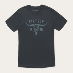 Longhorn Graphic Tee Black | Men Stetson Tees