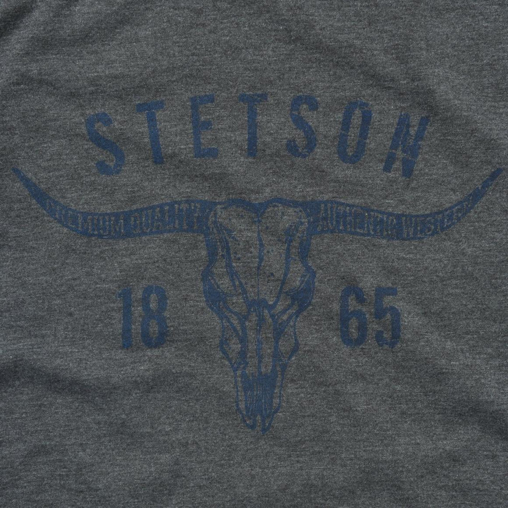 Longhorn Graphic Tee Grey | Men Stetson Tees
