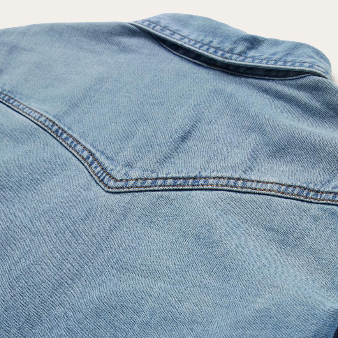 Loose Fit Denim Shirt Blue | Women Stetson Denim Shirts