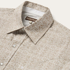 Medallion Print Western Shirt Brown | Men Stetson Western Shirts