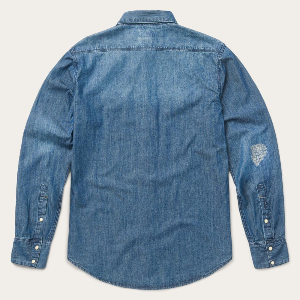 Medium Blue Denim Shirt Blue | Men Stetson Western Shirts