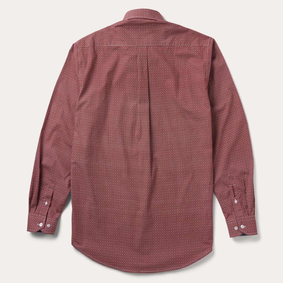 Micro Print Button-Front Shirt Red | Men Stetson Modern Cut