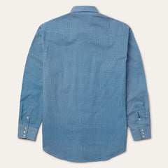Micro Print Western Shirt Blue | Men Stetson Classic Cut