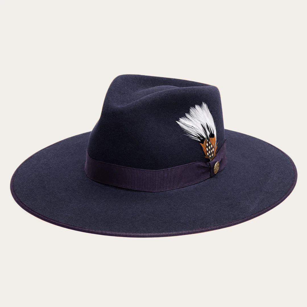 Midtown Wide Flat Brim Hat Navy | Men/Women Stetson Fedora