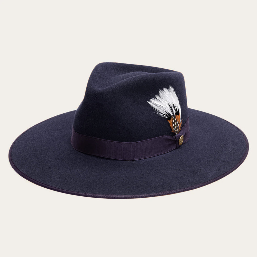Midtown Wide Flat Brim Hat Navy | Men/Women Stetson Fedora