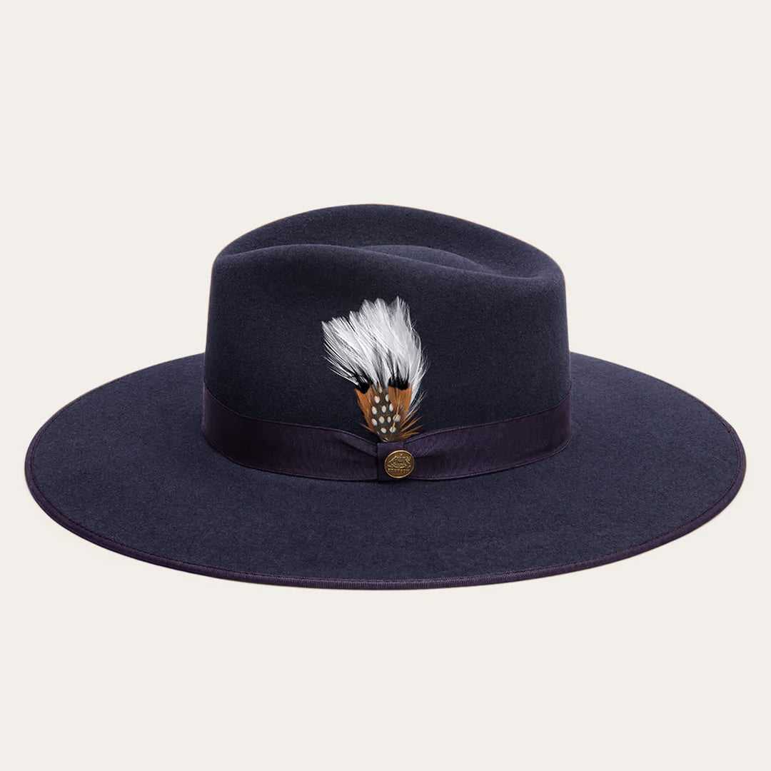 Midtown Wide Flat Brim Hat Navy | Men/Women Stetson Fedora