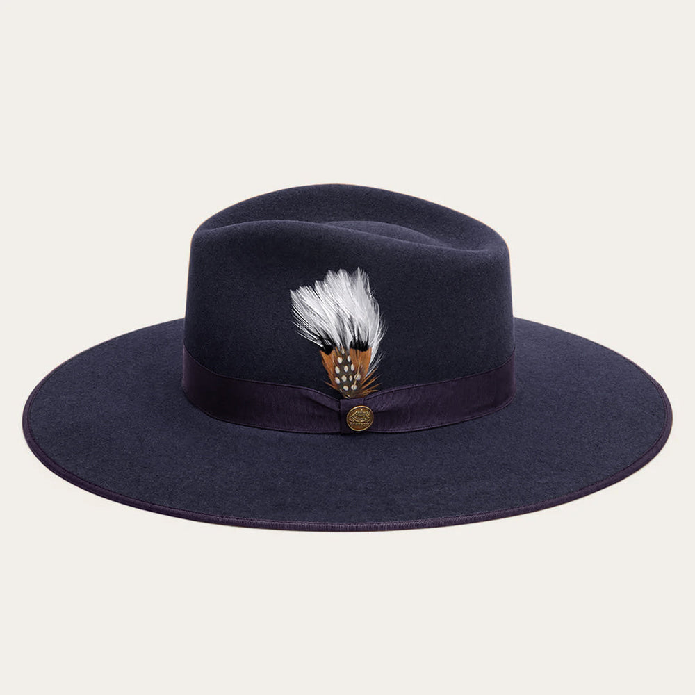 Midtown Wide Flat Brim Hat Navy | Men/Women Stetson Fedora
