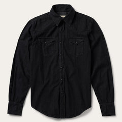 Modern Denim Western Shirt Black | Men Stetson Denim Shirts