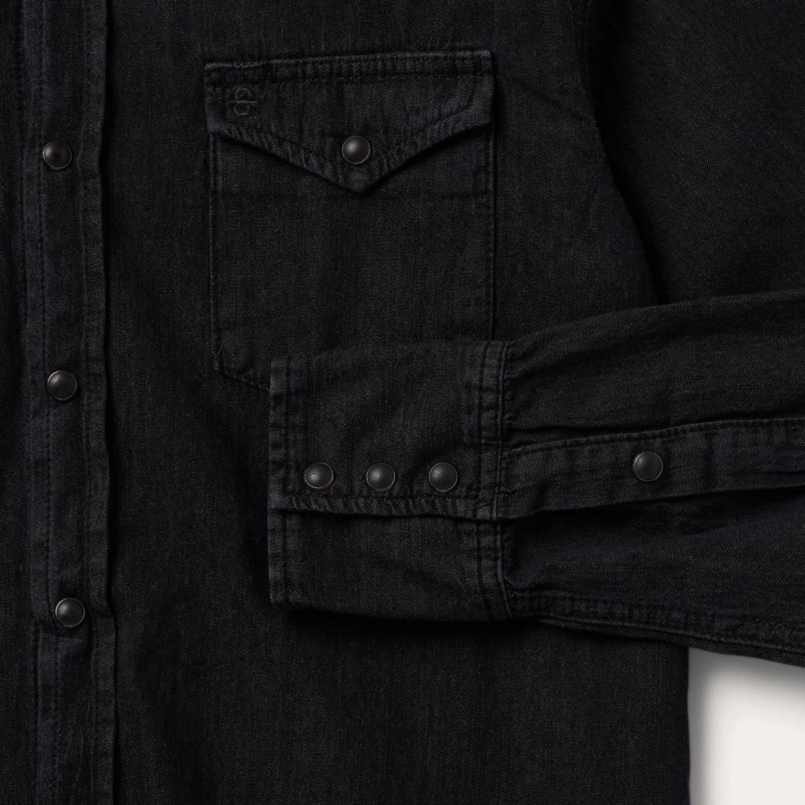 Modern Denim Western Shirt Black | Men Stetson Modern Cut