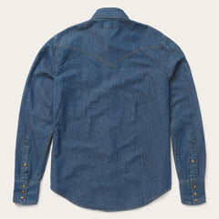 Modern Denim Western Shirt Blue | Men Stetson Denim Shirts